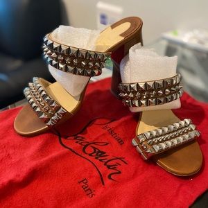 Cristian Louboutin brown "Tina Goes Mad" 85mm